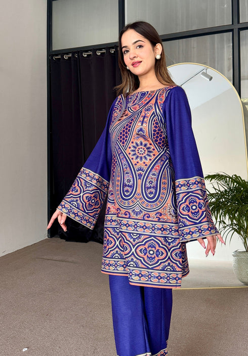 Royal Azure Woollen Kurta Set